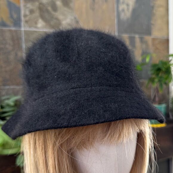 DNY Angora Bucket Hat Black EUC - Picture 2 of 6